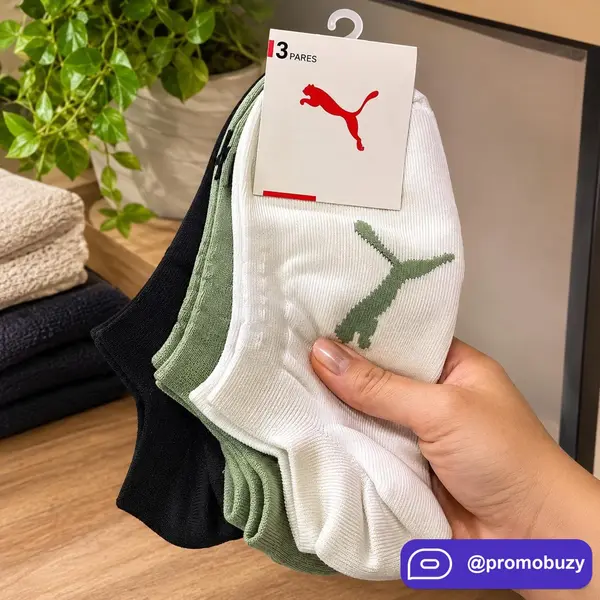 Kit 9 Pares Meias Puma Sapatilha Soquete Invisível