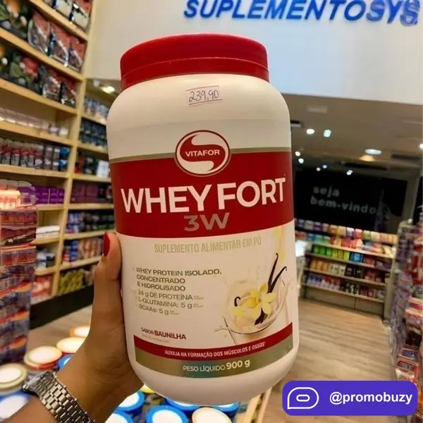 Suplemento alimentar Whey Fort 3W 900g Vitafor