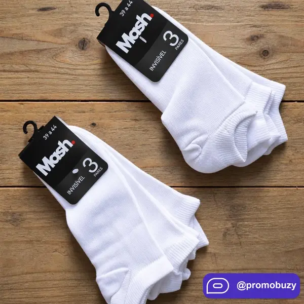Kit 10 Pares Meia Mash Invisível Brancas (Tam. G & M)