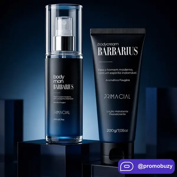 Kit Body Splash Barbarius + Hidratante Desodorante Masculino
